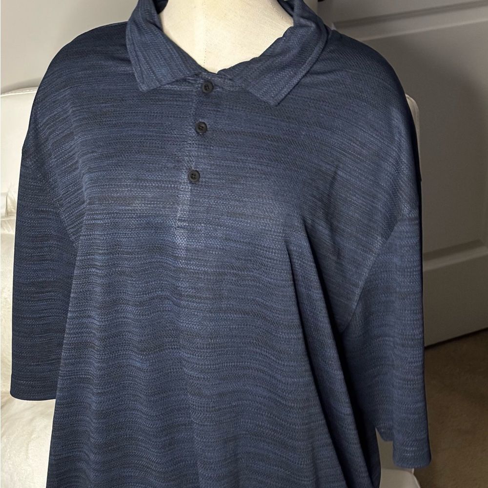 Kenneth Cole Textured Navy Polo Shirt
